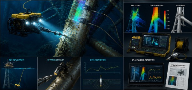 Cathodic protection survey on offshore structure
